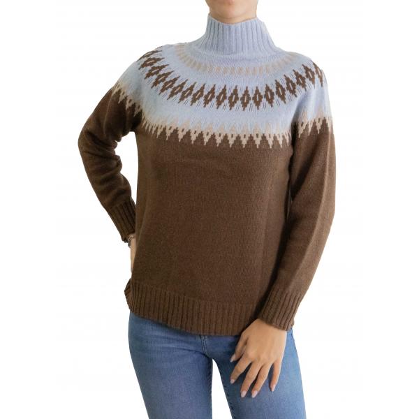 Maglione collo alto fantasia 